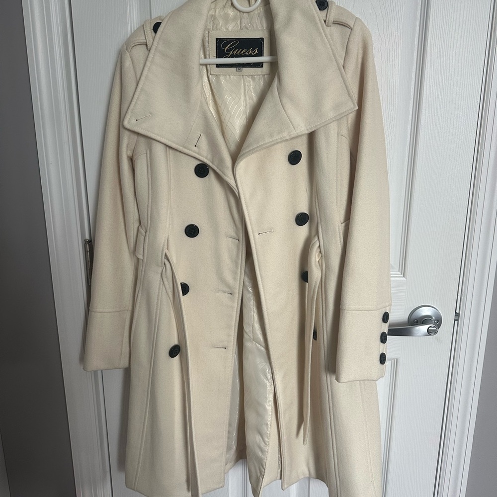 Cream Button Down Women’s Guess Trench Coat